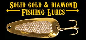 Solid Gold & Diamond Fishing Lures